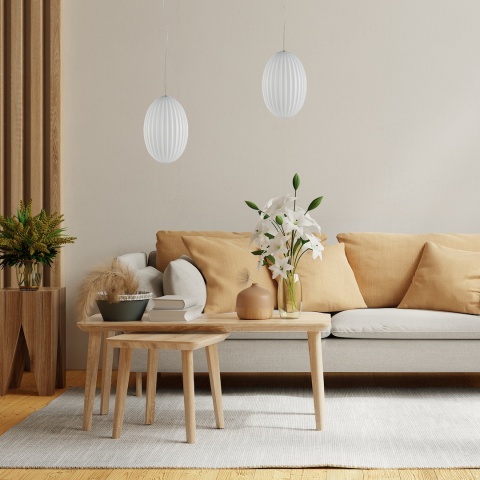 Lampa wisząca BRAGA - zwis 1xE27 chromowo-biała 30 cm Milagro