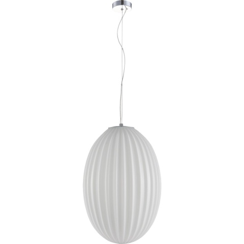 Lampa wisząca BRAGA - zwis 1xE27 chromowo-biała 30 cm Milagro