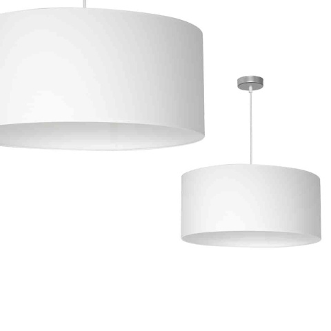 Lampa wisząca CASINO - zwis 1xE27 biało-chromowana 50 cm Milagro