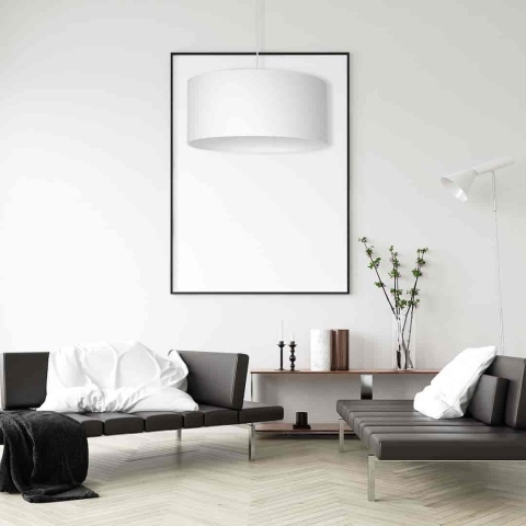Lampa wisząca CASINO - zwis 1xE27 biało-chromowana 50 cm Milagro