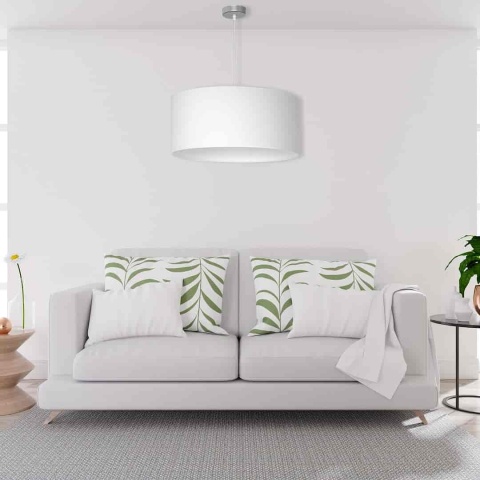 Lampa wisząca CASINO - zwis 1xE27 biało-chromowana 50 cm Milagro