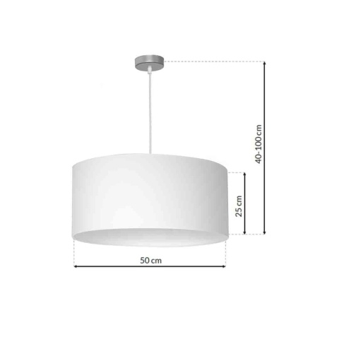 Lampa wisząca CASINO - zwis 1xE27 biało-chromowana 50 cm Milagro