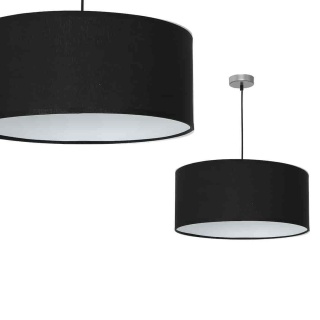 Lampa wisząca CASINO - zwis 1xE27 czarno-chromowana 50 cm Milagro