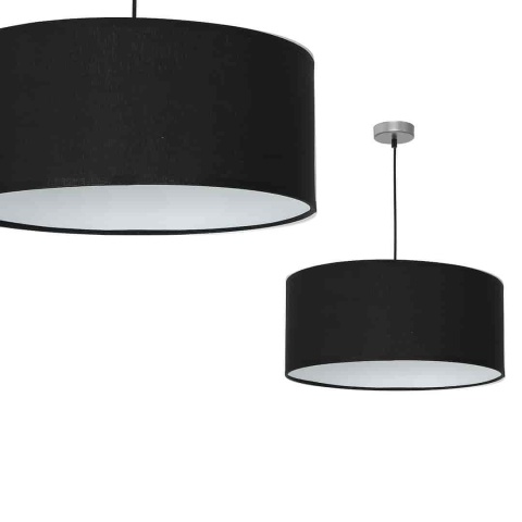 Lampa wisząca CASINO - zwis 1xE27 czarno-chromowana 50 cm Milagro