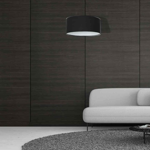 Lampa wisząca CASINO - zwis 1xE27 czarno-chromowana 50 cm Milagro
