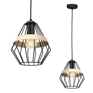 Lampa wisząca CLIFF - zwis 1xE27 czarna 21 cm Milagro