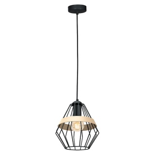 Lampa wisząca CLIFF - zwis 1xE27 czarna 21 cm Milagro