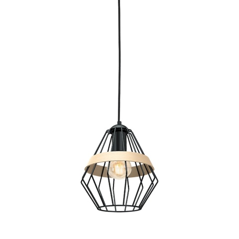 Lampa wisząca CLIFF - zwis 1xE27 czarna 21 cm Milagro