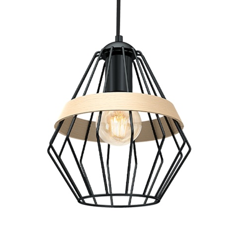 Lampa wisząca CLIFF - zwis 1xE27 czarna 21 cm Milagro