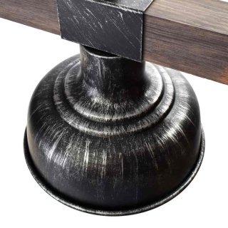 Lampa wisząca FARO WOOD - zwis 2xE27 czarna z naturalnym drewnem 60 cm Milagro