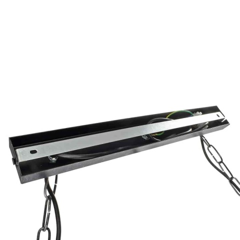 Lampa wisząca FARO WOOD - zwis 2xE27 czarna z naturalnym drewnem 60 cm Milagro