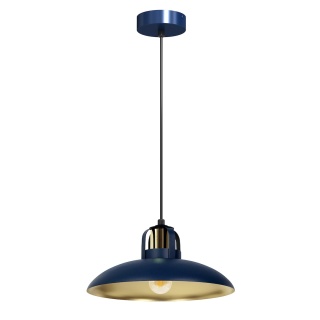 Lampa wisząca FELIX NAVY - zwis 1xE27 granatowo-złota 29 cm Milagro