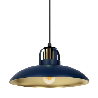 Lampa wisząca FELIX NAVY - zwis 1xE27 granatowo-złota 29 cm Milagro