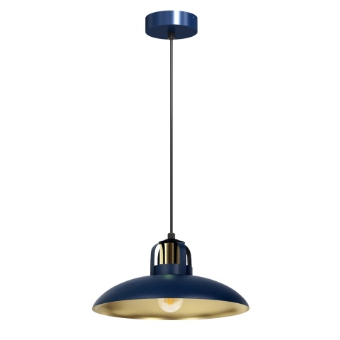 Lampa wisząca FELIX NAVY - zwis 1xE27 granatowo-złota 29 cm Milagro