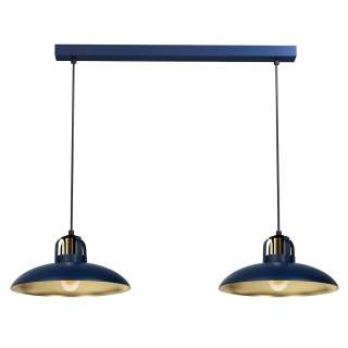 Lampa wisząca FELIX NAVY - zwis 2xE27 granatowo-złota 75 cm Milagro