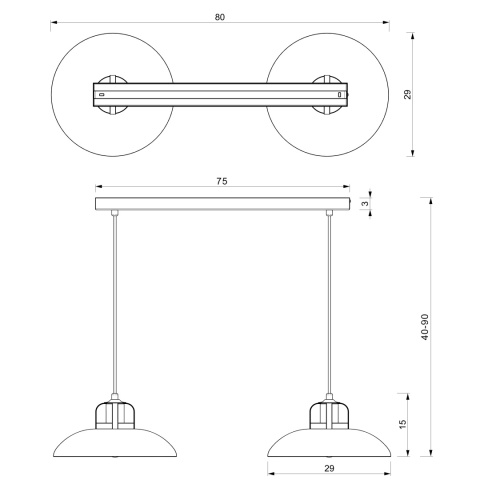 Lampa wisząca FELIX NAVY - zwis 2xE27 granatowo-złota 75 cm Milagro