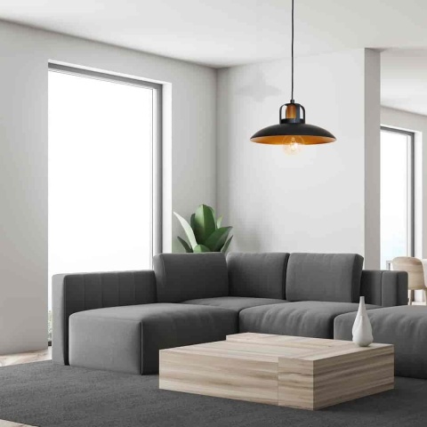 Lampa wisząca FELIX - zwis 1xE27 czarna 30 cm Milagro