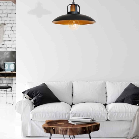 Lampa wisząca FELIX - zwis 1xE27 czarna 30 cm Milagro