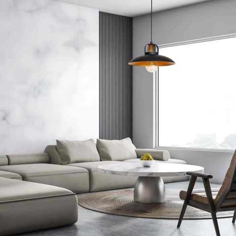 Lampa wisząca FELIX - zwis 1xE27 czarna 30 cm Milagro