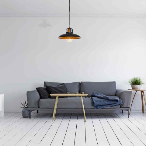 Lampa wisząca FELIX - zwis 1xE27 czarna 30 cm Milagro