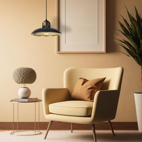 Lampa wisząca FELIX - zwis 1xE27 czarno-złota 30 cm Milagro