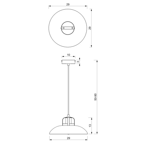 Lampa wisząca FELIX - zwis 1xE27 czarno-złota 30 cm Milagro