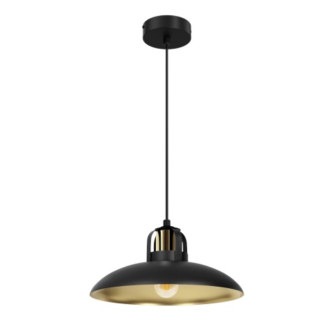 Lampa wisząca FELIX - zwis 1xE27 czarno-złota 30 cm Milagro