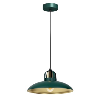 Lampa wisząca FELIX - zwis 1xE27 zielono-złota 29 cm Milagro