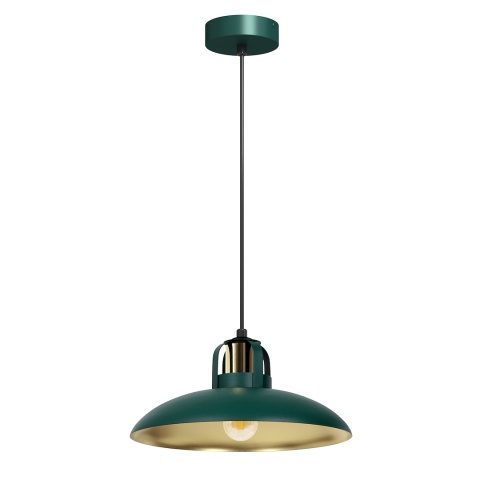 Lampa wisząca FELIX - zwis 1xE27 zielono-złota 29 cm Milagro