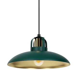 Lampa wisząca FELIX - zwis 1xE27 zielono-złota 29 cm Milagro