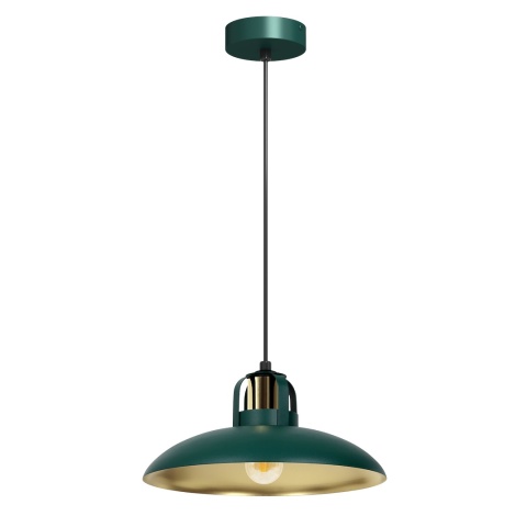 Lampa wisząca FELIX - zwis 1xE27 zielono-złota 29 cm Milagro