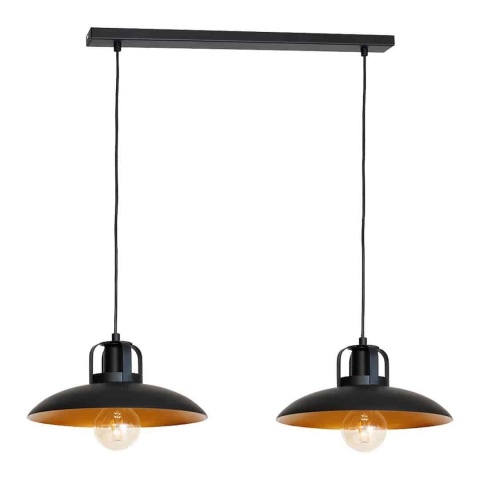 Lampa wisząca FELIX - zwis 2xE27 czarna 75 cm Milagro