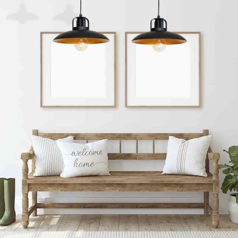 Lampa wisząca FELIX - zwis 2xE27 czarna 75 cm Milagro