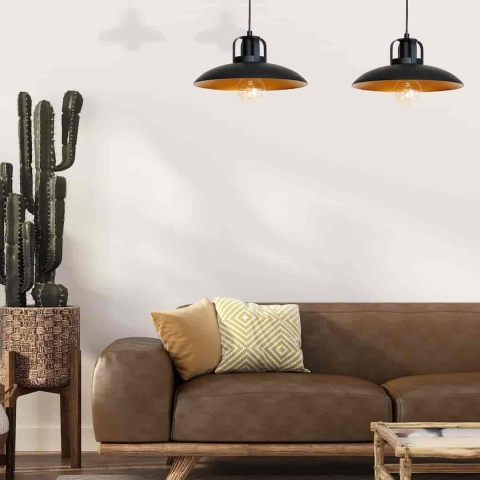 Lampa wisząca FELIX - zwis 2xE27 czarna 75 cm Milagro