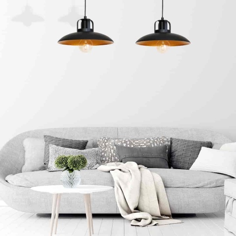 Lampa wisząca FELIX - zwis 2xE27 czarna 75 cm Milagro