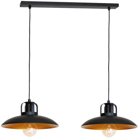 Lampa wisząca FELIX - zwis 2xE27 czarna 75 cm Milagro