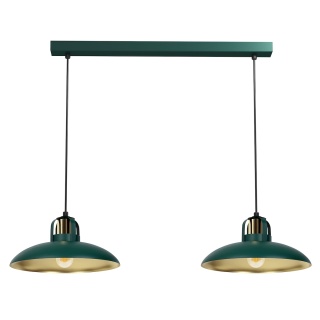 Lampa wisząca FELIX - zwis 2xE27 zielono-złota 75 cm Milagro