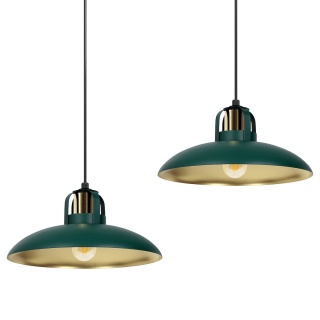 Lampa wisząca FELIX - zwis 2xE27 zielono-złota 75 cm Milagro