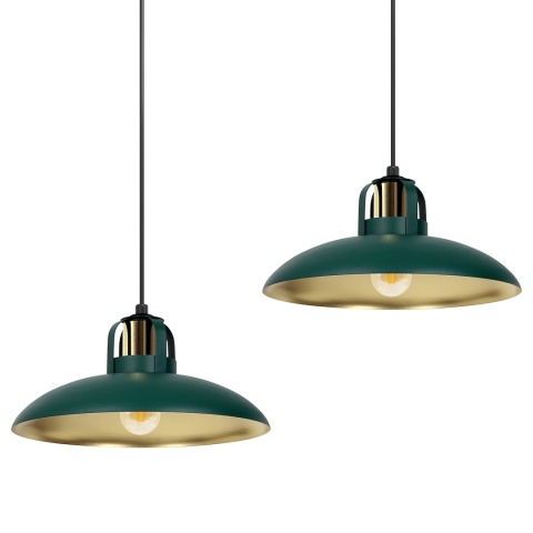Lampa wisząca FELIX - zwis 2xE27 zielono-złota 75 cm Milagro