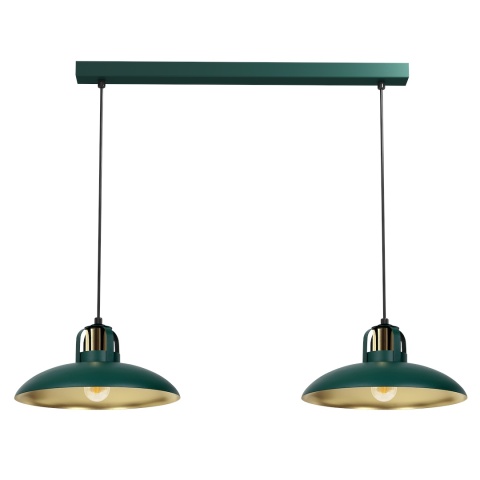 Lampa wisząca FELIX - zwis 2xE27 zielono-złota 75 cm Milagro