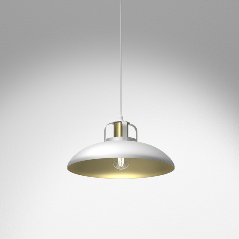 Lampa wisząca Felix - zwis 1xE27 biało-złota 29 cm Milagro
