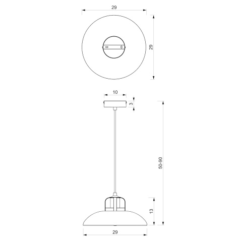 Lampa wisząca Felix - zwis 1xE27 biało-złota 29 cm Milagro