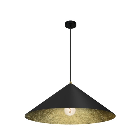 Lampa wisząca Fuji Ø50cm - zwis 1xE27 czarno-złota 50 cm Milagro