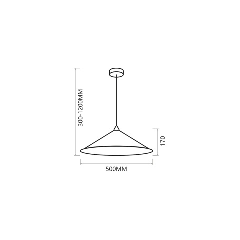 Lampa wisząca Fuji Ø50cm - zwis 1xE27 czarno-złota 50 cm Milagro