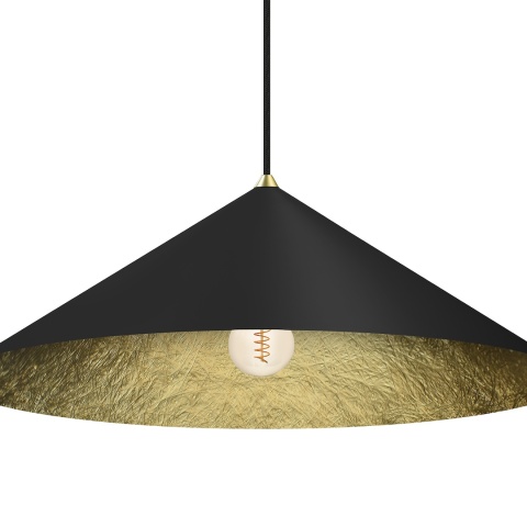 Lampa wisząca Fuji Ø70cm - zwis 1xE27 czarno-złota 70 cm Milagro