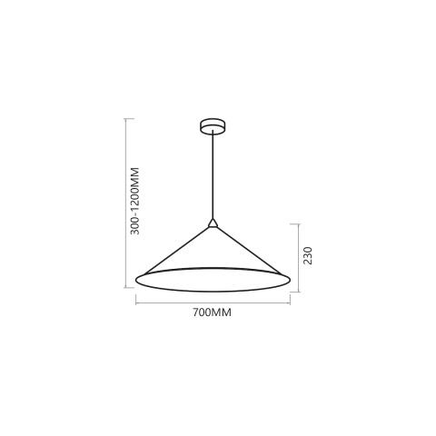 Lampa wisząca Fuji Ø70cm - zwis 1xE27 czarno-złota 70 cm Milagro