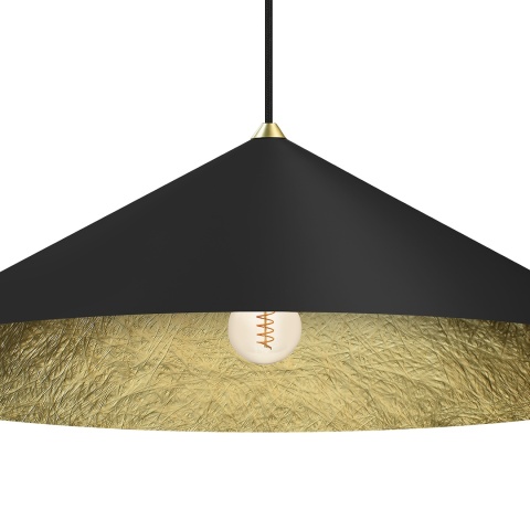 Lampa wisząca Fuji Ø90cm - zwis 1xE27 czarno-złota 90 cm Milagro