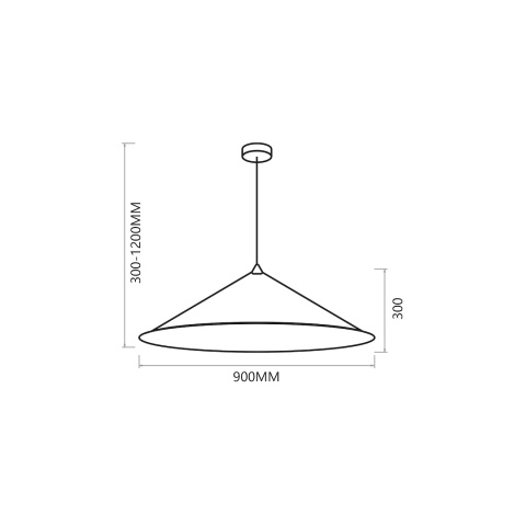 Lampa wisząca Fuji Ø90cm - zwis 1xE27 czarno-złota 90 cm Milagro