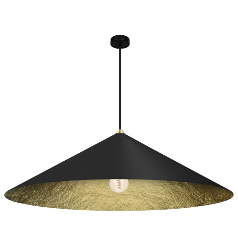 Lampa wisząca Fuji Ø90cm - zwis 1xE27 czarno-złota 90 cm Milagro