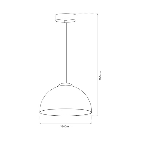 Lampa wisząca GAMMA - zwis 1xE27 czarna 30 cm Milagro
